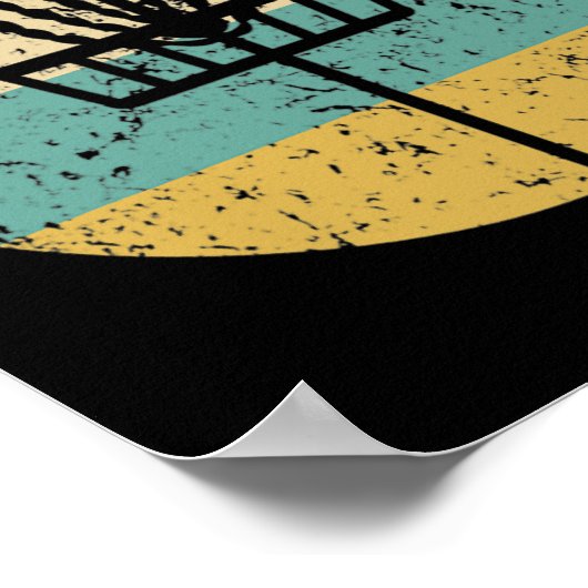 Schijf Golf Retro Disk Golf Basket Hooded Sweat Poster (Hoek)