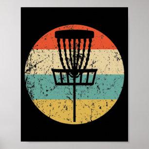 Schijf Golf Retro Disk Golf Basket Hooded Sweat Poster