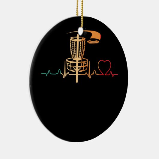  schijf Golf Retro hartslag Gift Disc Golf Keramisch Ornament (Rechts)