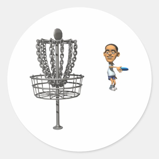 Schijf Golf Ronde Sticker (Voorkant)