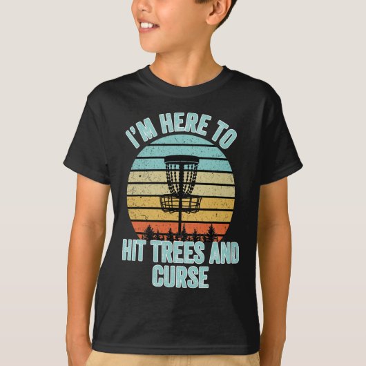 Schijf Golf Shirt Funny Hit Trees en Curse Retro d (Voorkant)