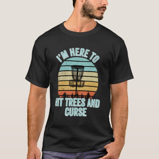 Schijf Golf Shirt Funny Hit Trees en Curse Retro d (Voorkant)