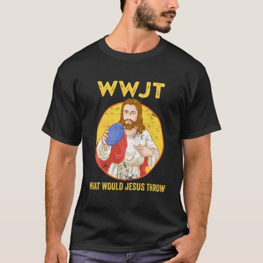 Schijf Golf Shirt Wat zou Jezus denken van Frisbee (Voorkant)