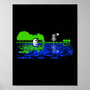 Schijf Golf Sunset Guitar Guitarist Player Golfing Poster