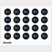 Schijf Golf Sunset Guitar Guitarist Player Golfing Ronde Sticker (Vel)