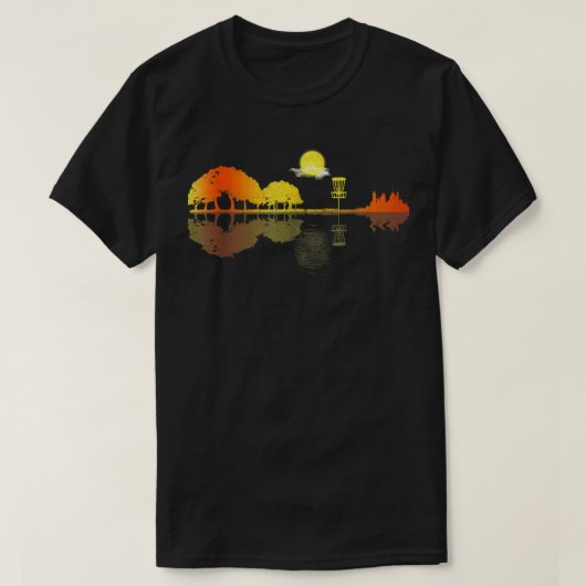 Schijf Golf Sunset Guitar Guitarist Player Golfing T-shirt (Design voorkant)