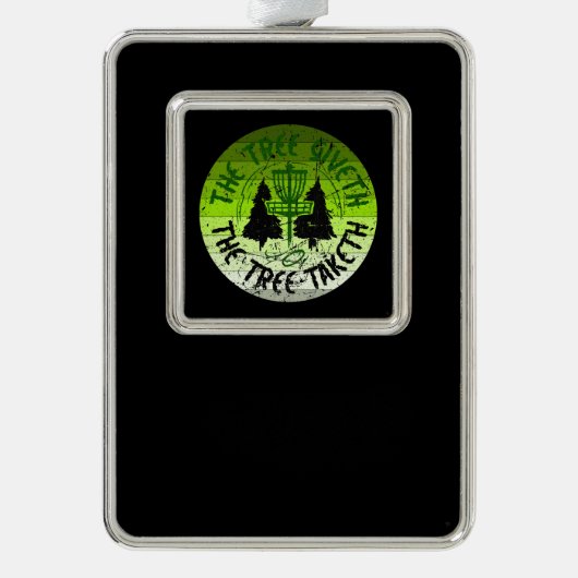 Schijf Golf Verzilverd Omlijst Ornament (Voorkant)