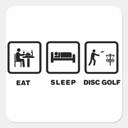 Schijf Golf Vierkante Sticker (Voorkant)