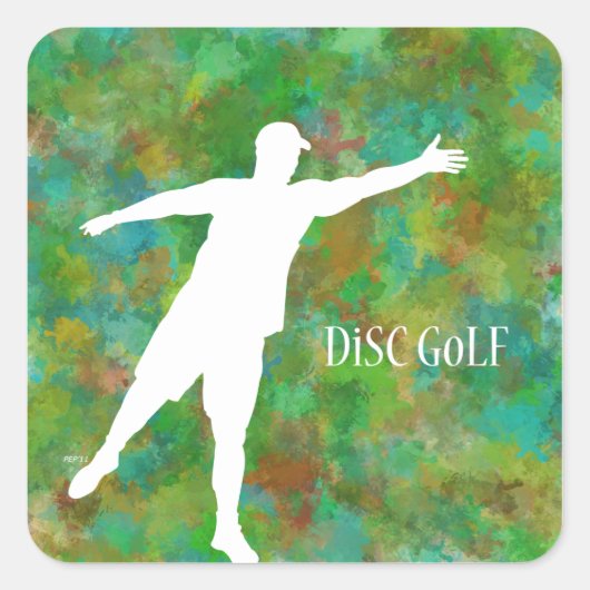 Schijf Golf Vierkante Sticker (Voorkant)