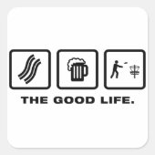 Schijf Golf Vierkante Sticker (Voorkant)