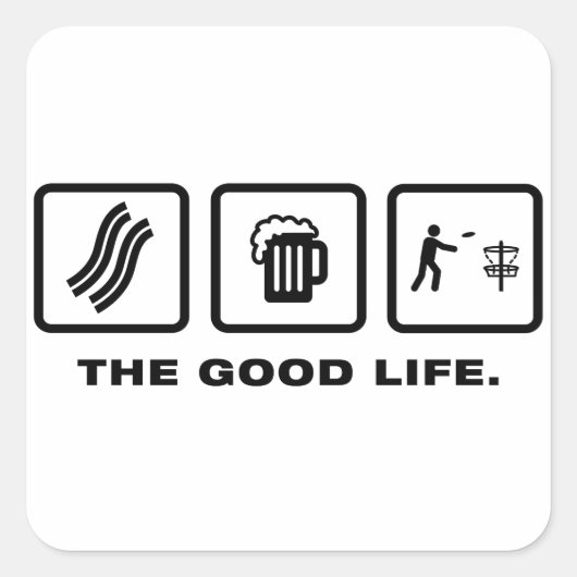 Schijf Golf Vierkante Sticker (Voorkant)