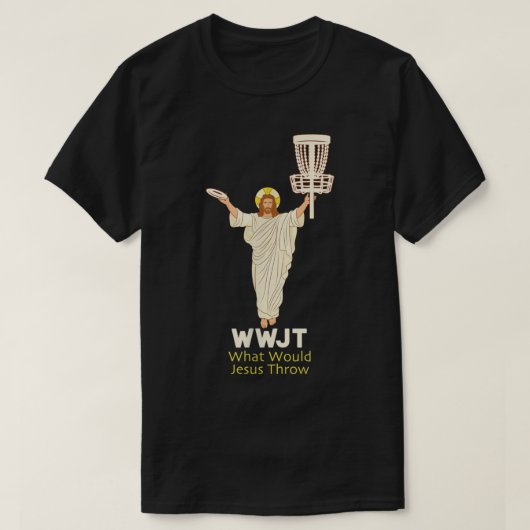 Schijf Golf wat Jezus Frisbee grappig zou vinden v T-shirt (Design voorkant)