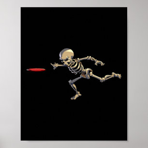 Schijf Golfing Skeleton Halloween Mannen Disf Golf Poster