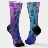 Schijf-Golfsockets - Basketpatroon zwart Sokken (Gebogen)