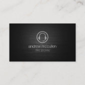 Schijf Jockey Deejay DJ Hoofdtelefoon Pictogram Visitekaartje (Voorkant)