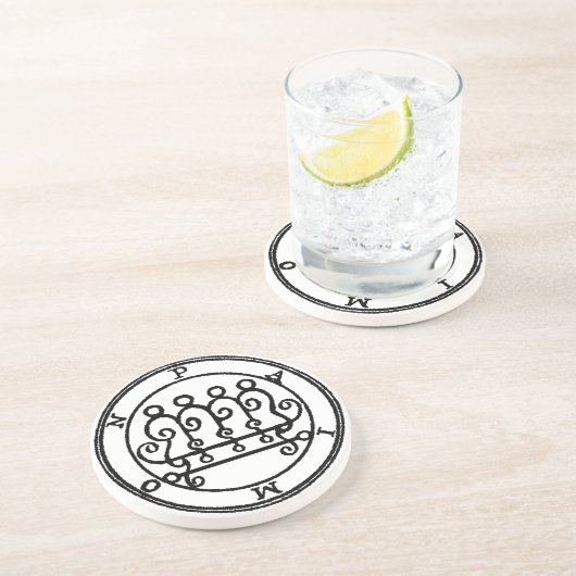 Schijf met Paimon-aanbieding Zandsteen Onderzetter (Zijkant)