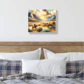 Schijf op de Waaier: Uitgerekte Canvasdruk Canvas Afdruk (Insitu (Slaapkamer))