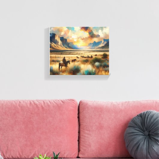 Schijf op de Waaier: Uitgerekte Canvasdruk Canvas Afdruk (Insitu (Woonkamer))