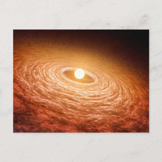Schijf van materiaal rondom Star Fu Orionis. Briefkaart (Voorkant)