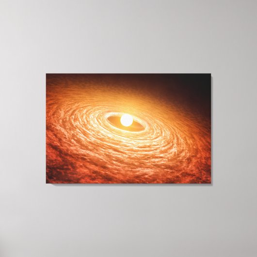 Schijf van materiaal rondom Star Fu Orionis. Canvas Afdruk (Voorkant)