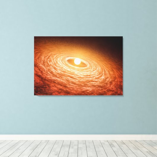 Schijf van materiaal rondom Star Fu Orionis. Canvas Afdruk (Insitu (Houten vloer))
