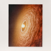 Schijf van materiaal rondom Star Fu Orionis. Legpuzzel (Verticaal)