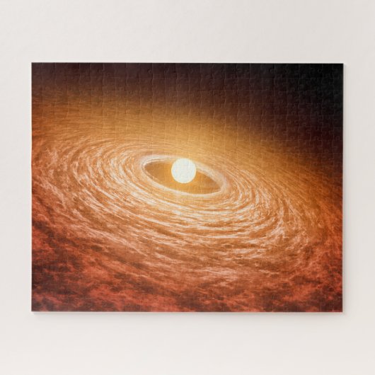 Schijf van materiaal rondom Star Fu Orionis. Legpuzzel (Horizontaal)