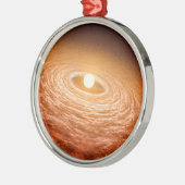 Schijf van materiaal rondom Star Fu Orionis. Metalen Ornament (Links)