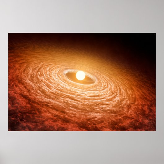 Schijf van materiaal rondom Star Fu Orionis. Poster (Voorkant)