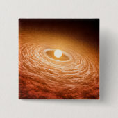 Schijf van materiaal rondom Star Fu Orionis. Vierkante Button 5,1 Cm (Voorkant)