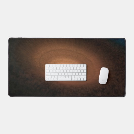 Schijf van stoffig materiaal overgebleven van ster bureaumat (Keyboard & Muis)