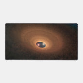 Schijf van stoffig materiaal overgebleven van ster bureaumat (Voorkant)