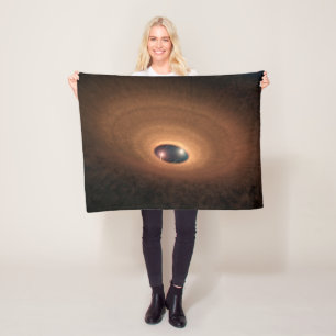 Schijf van stoffig materiaal overgebleven van ster fleece deken