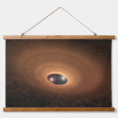 Schijf van stoffig materiaal overgebleven van ster hangend wandkleed (Voorkant)