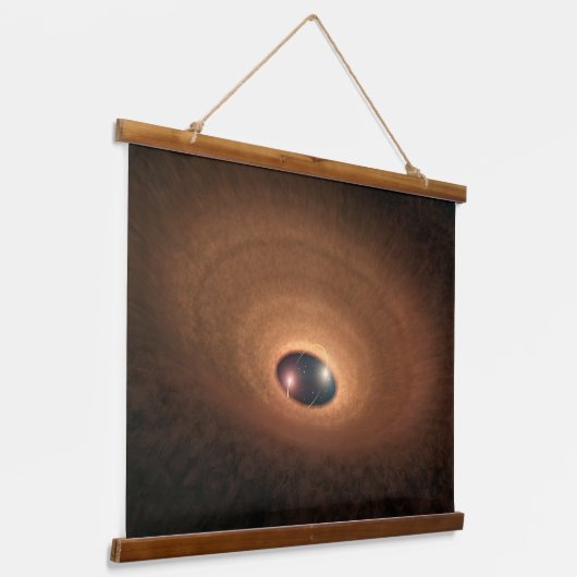 Schijf van stoffig materiaal overgebleven van ster hangend wandkleed (Gebogen)