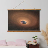 Schijf van stoffig materiaal overgebleven van ster hangend wandkleed (Slaapkamer)