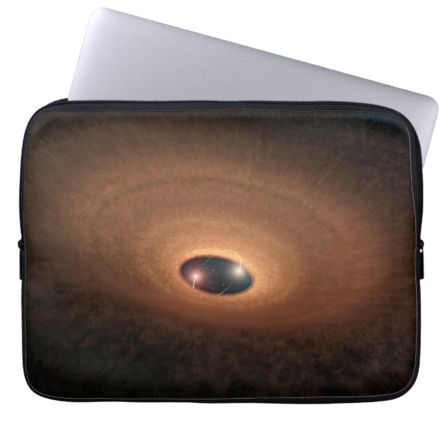 Schijf van stoffig materiaal overgebleven van ster laptop sleeve (Voorkant)