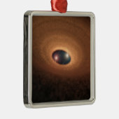 Schijf van stoffig materiaal overgebleven van ster metalen ornament (Rechts)