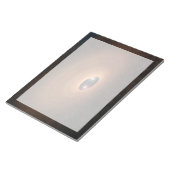 Schijf van stoffig materiaal overgebleven van ster notitieblok (Schuin)