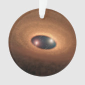 Schijf van stoffig materiaal overgebleven van ster ornament (voorkant)