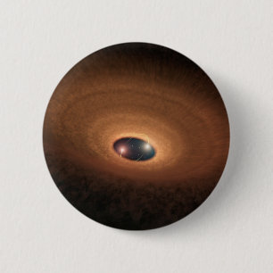 Schijf van stoffig materiaal overgebleven van ster ronde button 5,7 cm