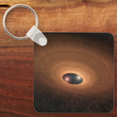 Schijf van stoffig materiaal overgebleven van ster sleutelhanger (Voorkant)