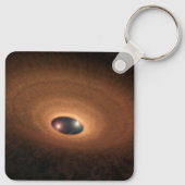 Schijf van stoffig materiaal overgebleven van ster sleutelhanger (Achterkant)