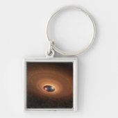 Schijf van stoffig materiaal overgebleven van ster sleutelhanger (Voorkant)