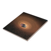 Schijf van stoffig materiaal overgebleven van ster tegeltje (Zijkant)