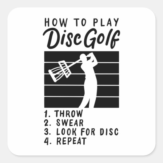 Schijfgolf afspelen vierkante sticker (Voorkant)