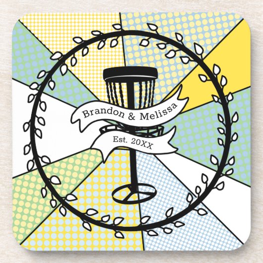 SchijfGolf - Gepersonaliseerd paar Vastgestelde da Bier Onderzetter (Voorkant)