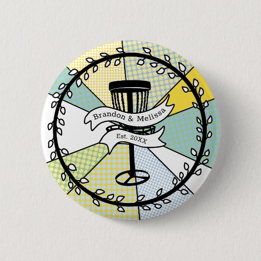 SchijfGolf - Gepersonaliseerd paar Vastgestelde da Ronde Button 5,7 Cm (Voorkant)