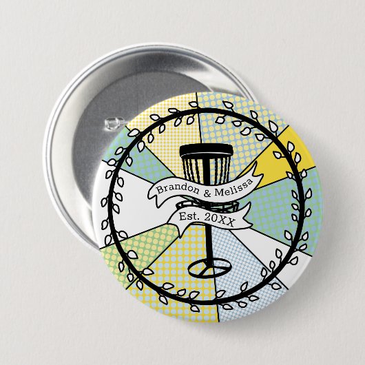 SchijfGolf - Gepersonaliseerd paar Vastgestelde da Ronde Button 7,6 Cm (Voorkant /achterkant)