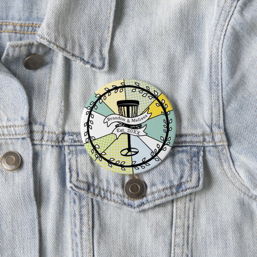 SchijfGolf - Gepersonaliseerd paar Vastgestelde da Ronde Button 7,6 Cm (In situ)